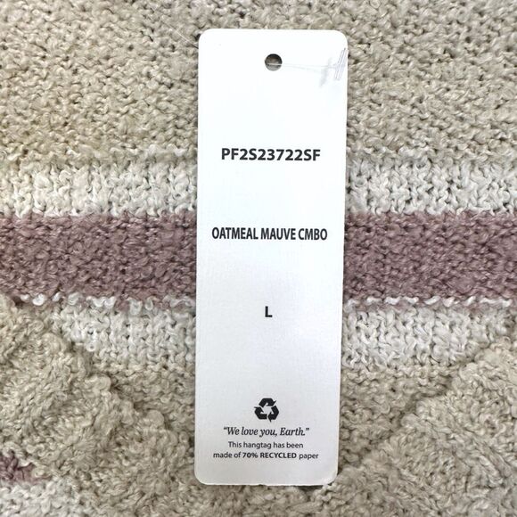 Pinque Design Studios Oversized Striped V-Neck Sweater - Size Large - Picture 6 of 7